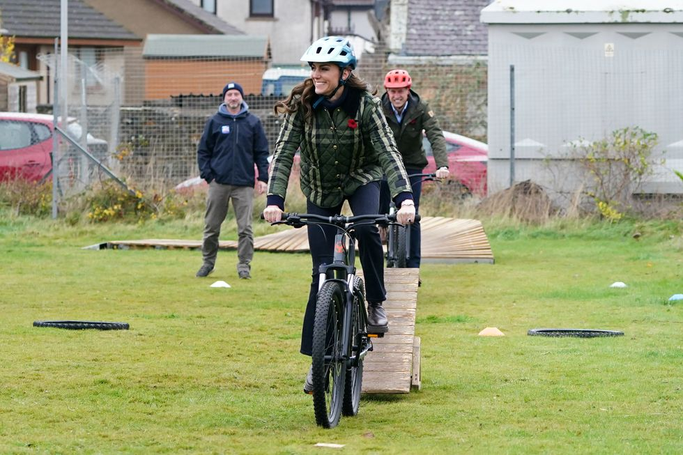 Kate Middleton riding a bike in Scotland 2023